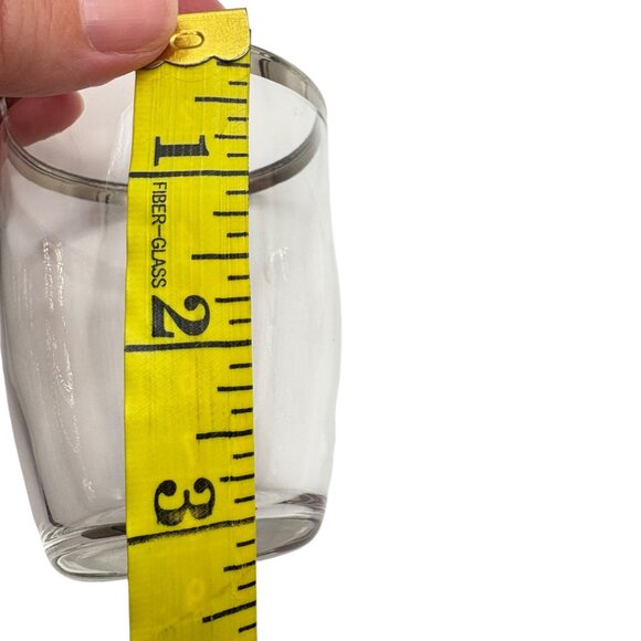 MCM Set 6 Vintage Clear Glass Tumblers With Silver Rim - Picture 5 of 5